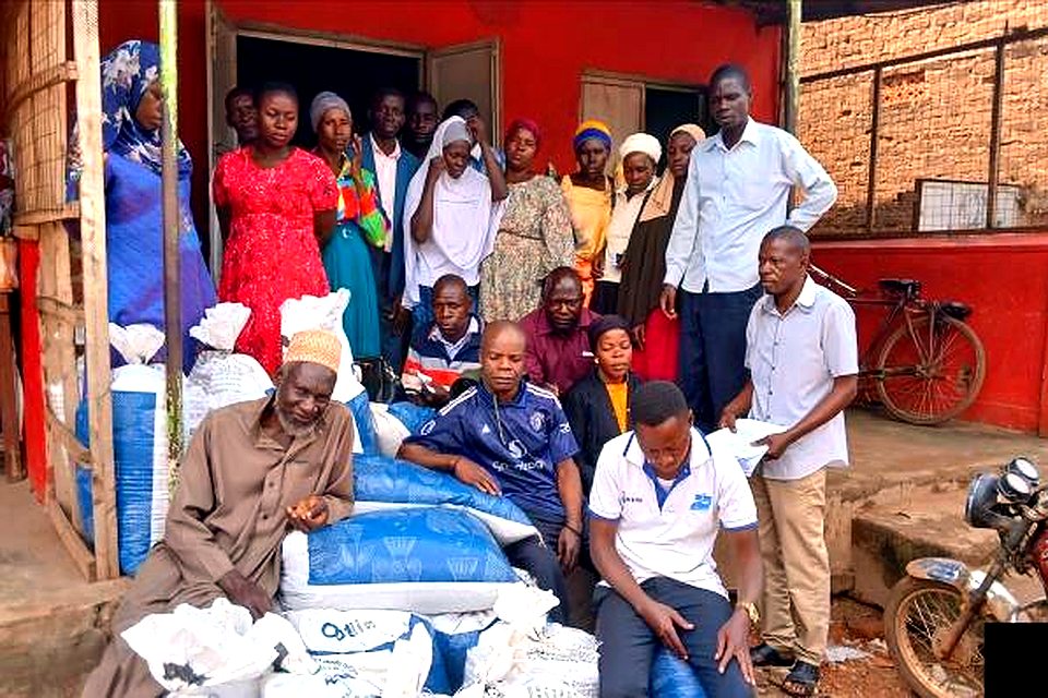 Packing groundnut seed at the AMUKA central store